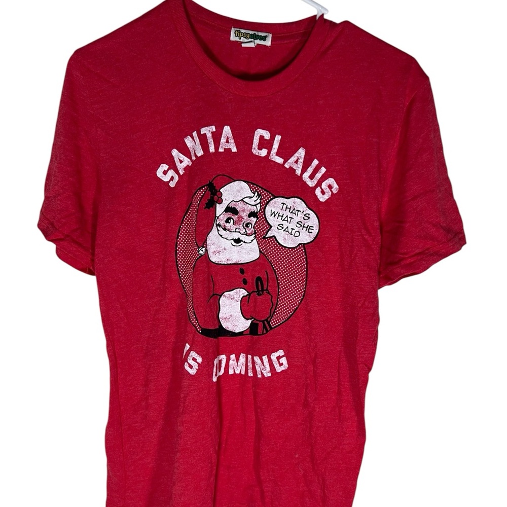 Red Santa Claus Is Coming Graphic T-Shirt Size S